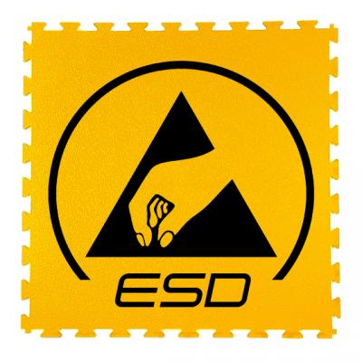 Logo Puzzle Tile PICTO & LOGO TILE Laser Cut Tile Yellow 530 x 530 x 5 mm Antistatic Flooring ESD Products AES